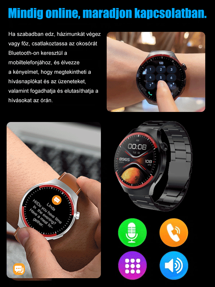 WATCH 6 PRO Űrkutatás kerek képernyős okosóra